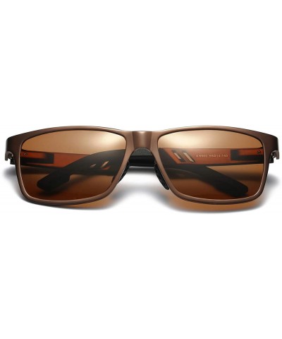 Rectangular Polarized Sunglasses Driving Photosensitive Glasses 100% UV protection - Tea/Tea - CA18SQ66X9Y $38.46