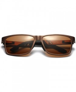 Rectangular Polarized Sunglasses Driving Photosensitive Glasses 100% UV protection - Tea/Tea - CA18SQ66X9Y $18.22