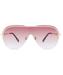 Oversized Frameless One Lens Oversized Goggles Sunglasses Women Fashion UV400 Brand Design Pilot Driving Sun Glasses - CO194E...