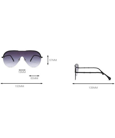 Oversized Frameless One Lens Oversized Goggles Sunglasses Women Fashion UV400 Brand Design Pilot Driving Sun Glasses - CO194E...