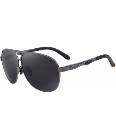 Square Men Classic Brand HD polarized Sunglasses Aluminum Driving Sun glasses S8611 - Gray - CS12H6C4NQN $21.74