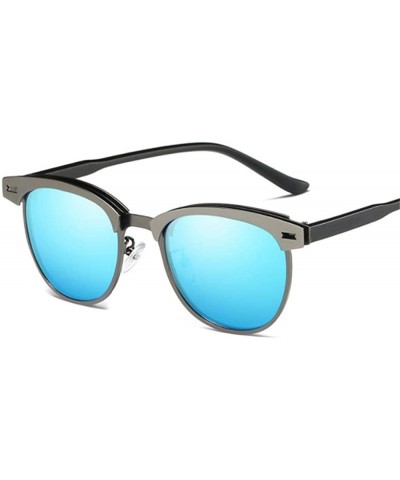 Aviator Men Sunglasses Polarized UV400 Sun Glasses Driving Metal Black No Box - Blue - CP18XE07S9R $17.07