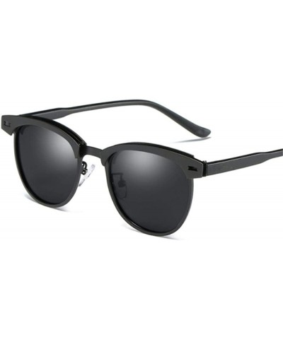 Aviator Men Sunglasses Polarized UV400 Sun Glasses Driving Metal Black No Box - Blue - CP18XE07S9R $17.07