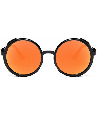 Round Mens Womens Sunglasses Steampunk Round Vintage Side Shield Sunglasses - C5 - CF18TINUANC $8.89