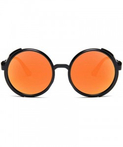 Round Mens Womens Sunglasses Steampunk Round Vintage Side Shield Sunglasses - C5 - CF18TINUANC $8.89