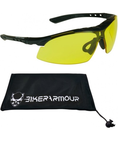Semi-rimless Glasses Cycling Shooting Motorcycle Activities - Yellow Lens - CK11C2FYWR5 $27.53