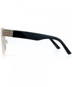 Square Modern Oversized Fashion Sunglasses Womens Square Designer Shades - Gold (Black) - CJ1875OQ6UA $12.76