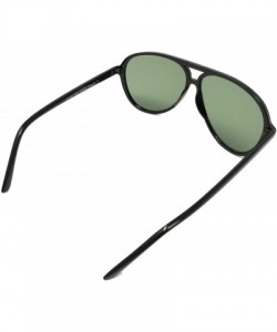 Aviator Retro Classic style 1980s Fashion Sunglasses IL1015 - Black/ Green - C218LEHLLTU $14.61
