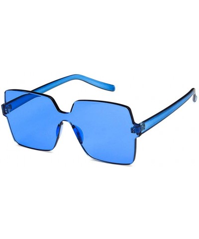 Square Women Sunglasses Fashion Yellow Drive Holiday Square Non-Polarized UV400 - Blue - C618RH6S0OQ $10.02