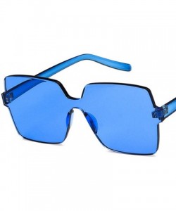 Square Women Sunglasses Fashion Yellow Drive Holiday Square Non-Polarized UV400 - Blue - C618RH6S0OQ $10.02