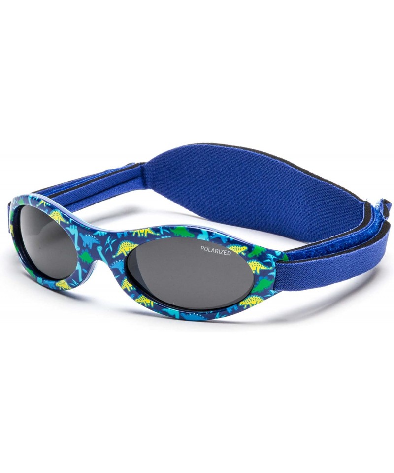 Shield PREMIUM Sunglasses Baby 0-2 year Polarized UV Protection Adjustable Band - 06 Blue Dinos Ki30309 - CL180UQKZ8A $23.29