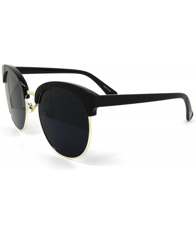 Oval RAKOSTA 97018XL Premium Oversize Cats eye Womens Mens Mirror Funky Flat Sunglasses - Black - CW1954KII6M $11.04