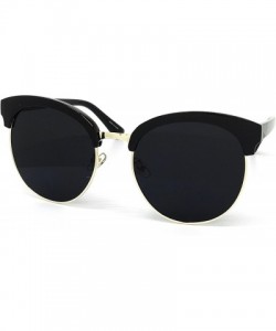 Oval RAKOSTA 97018XL Premium Oversize Cats eye Womens Mens Mirror Funky Flat Sunglasses - Black - CW1954KII6M $11.04