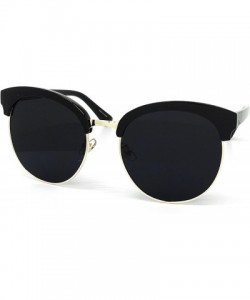 Oval RAKOSTA 97018XL Premium Oversize Cats eye Womens Mens Mirror Funky Flat Sunglasses - Black - CW1954KII6M $26.35