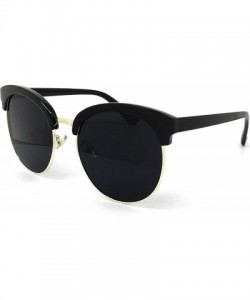 Oval RAKOSTA 97018XL Premium Oversize Cats eye Womens Mens Mirror Funky Flat Sunglasses - Black - CW1954KII6M $26.35