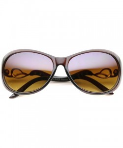 Oval Women's Metal Temple Rhinestone Accent Oval Gradient Lens Oversize Sunglasses 61mm - Brown-gold / Amber - CW12KCNPERF $1...