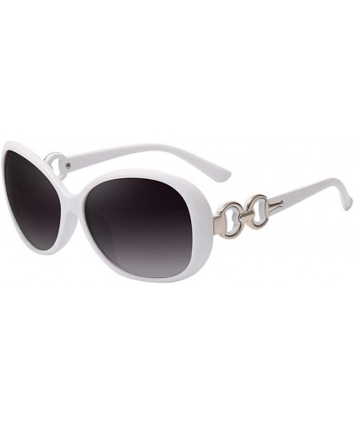 Oversized Fashion Women Men Double Ring Decoration Shades Sunglasses Integrated UV Glasses - F - CN190OL304X $7.79