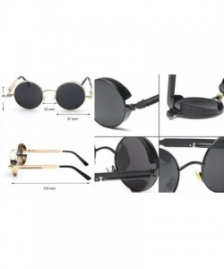 Goggle Steampunk Fashion Sunglasses NYC - Black & Clear Red - C1182WMWWY7 $18.69