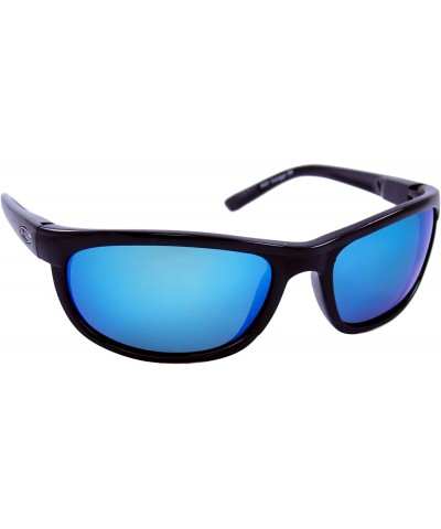 Sport Outrigger Polarized Sunglasses with Black Frame-Blue Mirror and Grey Lens (Fits Medium to Large Faces) - C3116WPZFKT $3...