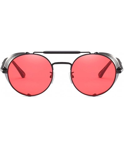 Shield Steampunk Windproof Sunglasses Protection Personality - Black/Red - CF18T0RNWZ4 $21.22