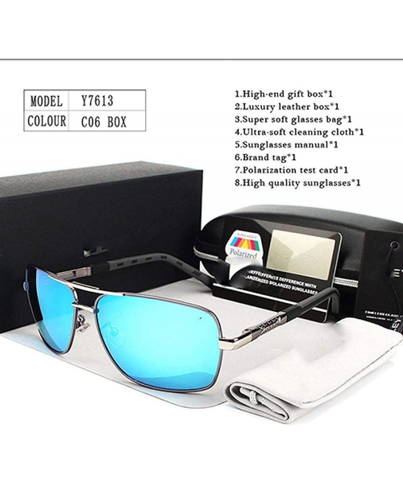 Aviator Men's Polarized Sunglasses Women Sun Glasses Driving Goggles Y8724 C1 BOX - Y8724 C6 Box - CT18XGE8TX8 $12.87