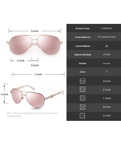 Aviator Classic Aviater Sunglasses For Women Men Metal Frame Mirrored Lens Driving Fashion UV400 Glasses 0257 - CC189K642N0 $...