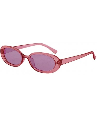 Shield Vintage Oval Sunglasses Solid Color Frames Classic Sun Glasses Fashion Eyeglasses Uv Protection Outdoor Eyewear - C218...