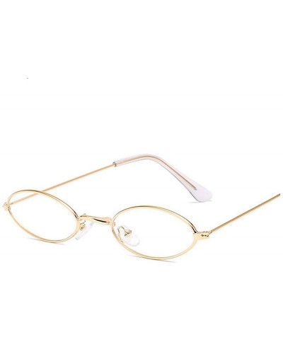 Goggle Glasses Frame Classic Round Women Men Metal Optical Transparent Computer Oval Small Eyeglasses Reading - C0198ZU9S99 $...