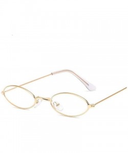 Goggle Glasses Frame Classic Round Women Men Metal Optical Transparent Computer Oval Small Eyeglasses Reading - C0198ZU9S99 $...