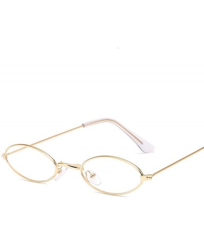 Goggle Glasses Frame Classic Round Women Men Metal Optical Transparent Computer Oval Small Eyeglasses Reading - C0198ZU9S99 $...