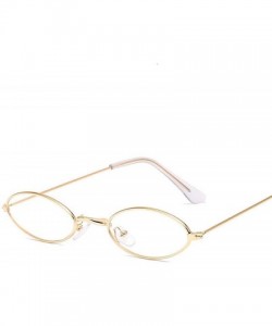 Goggle Glasses Frame Classic Round Women Men Metal Optical Transparent Computer Oval Small Eyeglasses Reading - C0198ZU9S99 $...