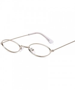 Goggle Glasses Frame Classic Round Women Men Metal Optical Transparent Computer Oval Small Eyeglasses Reading - C0198ZU9S99 $...