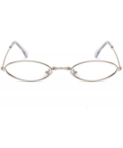 Goggle Glasses Frame Classic Round Women Men Metal Optical Transparent Computer Oval Small Eyeglasses Reading - C0198ZU9S99 $...