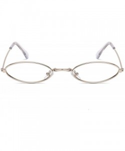 Goggle Glasses Frame Classic Round Women Men Metal Optical Transparent Computer Oval Small Eyeglasses Reading - C0198ZU9S99 $...