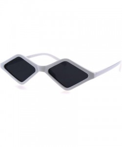 Square Hippie Diamond Shape Groovy Pimp Plastic Sunglasses - White - CQ18GQ3QCZW $12.25