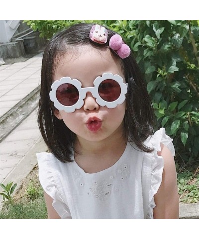 Round Sun Flower Round Cute Kids Sunglasses for Boy Girl Lovely Baby Glasses Children UV400 - C1 - CA198UDWWWR $7.44