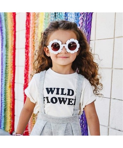 Round Sun Flower Round Cute Kids Sunglasses for Boy Girl Lovely Baby Glasses Children UV400 - C1 - CA198UDWWWR $7.44