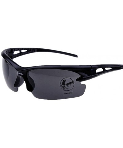 Sport Crazy Explosion-Proof Lens Sunglasses Cycling Glasses Lenses - Black Frame Full Gray Lenses - 7P453633192 $8.66
