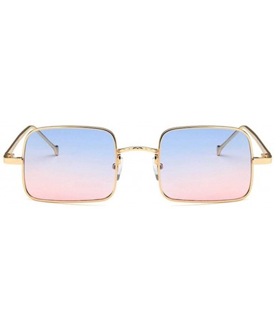 Rectangular Unisex Sunglasses Fashion Silver Pink Drive Holiday Rectangle Non-Polarized UV400 - Gold Blue Pink - CQ18RH44C2C ...