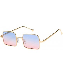 Rectangular Unisex Sunglasses Fashion Silver Pink Drive Holiday Rectangle Non-Polarized UV400 - Gold Blue Pink - CQ18RH44C2C ...