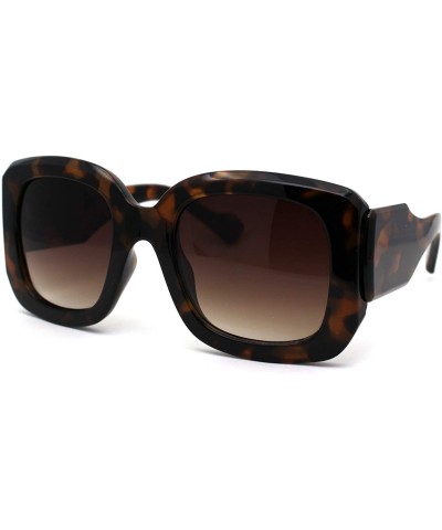 Butterfly Womens Thick Plastic 90s Mod Butterfly Designer Sunglasses - Tortoise Brown - CM19624LIW0 $27.40