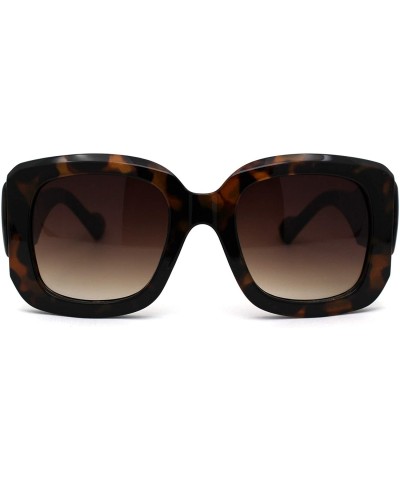 Butterfly Womens Thick Plastic 90s Mod Butterfly Designer Sunglasses - Tortoise Brown - CM19624LIW0 $13.70