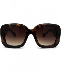 Butterfly Womens Thick Plastic 90s Mod Butterfly Designer Sunglasses - Tortoise Brown - CM19624LIW0 $13.70