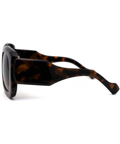 Butterfly Womens Thick Plastic 90s Mod Butterfly Designer Sunglasses - Tortoise Brown - CM19624LIW0 $13.70