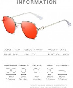 Rectangular Fashion Travel Outside Glasses Rectangular Half Frame Vintage Sun Glasses for Men/Women - Silver-tea - CN18WTND5X...
