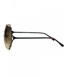 Butterfly Womens Rimless Oversize Butterfly Gradient Lens Fashion Sunglasses - Black Light Brown - CM1852XCC3L $11.50