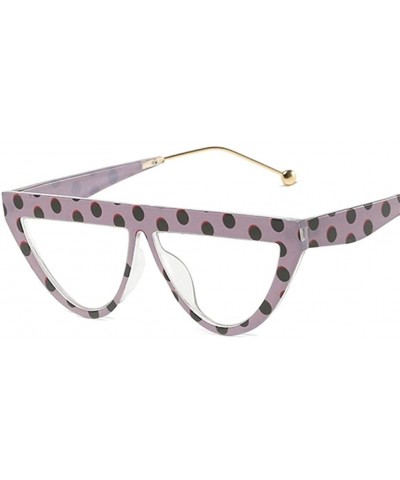 Cat Eye Oversize Square Frame Flat Top Sunglasses Women Retro Cat Eye Sun Glasses Femalel - Dot Trans - CJ19994ETMT $8.64