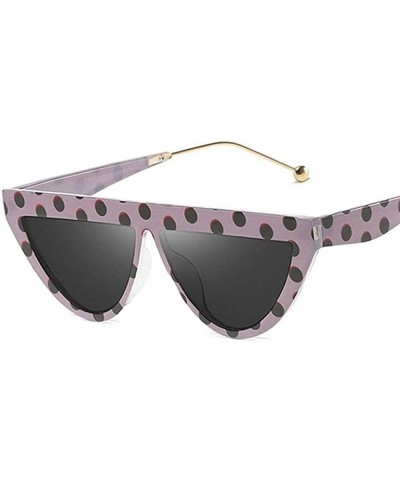 Cat Eye Oversize Square Frame Flat Top Sunglasses Women Retro Cat Eye Sun Glasses Femalel - Dot Trans - CJ19994ETMT $8.64