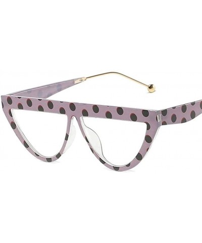 Cat Eye Oversize Square Frame Flat Top Sunglasses Women Retro Cat Eye Sun Glasses Femalel - Dot Trans - CJ19994ETMT $8.64