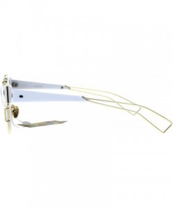 Sport Womens Boyfriend Horned Sport Vintage Plastic Sunglasses - White Gold - C5186H4O2T4 $22.94